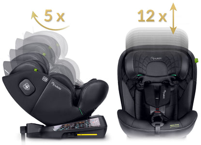 NUKIDO 360° rotating car seat with ISOFIX &amp; footrest – Group 0–II