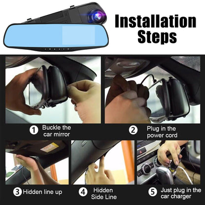 4,3-calowa kamera samochodowa FHD 1080P z podwójnym obiektywem i kamerą cofania – rejestrator samochodowy DVR