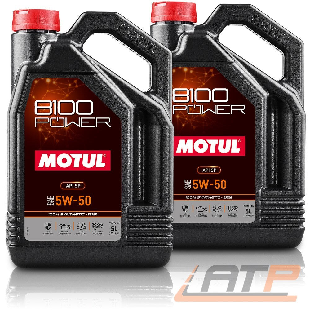 MOTUL 8100 Power 5W-50 Engine Oil – 2x5L Fully synthetic for high-performance engines