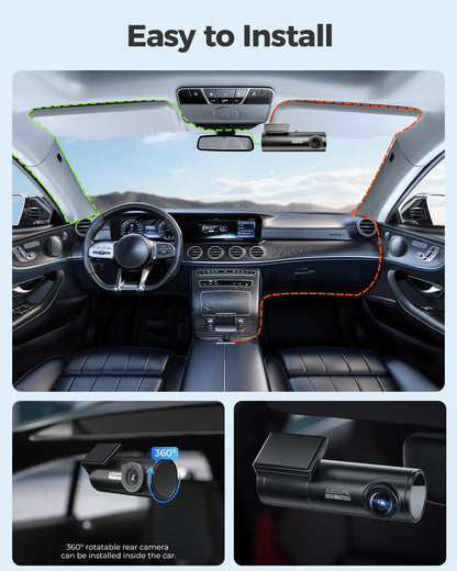 AZDOME M300S Dashcam 4K – Auto Kamera vorne & hinten mit App & WLAN