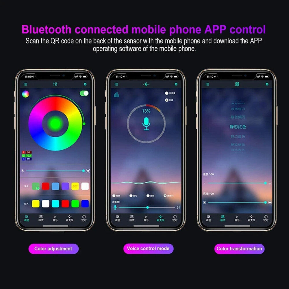 Auto LED Ambientebeleuchtung 6M – RGB Lichtleiste mit App & Sound-Modus