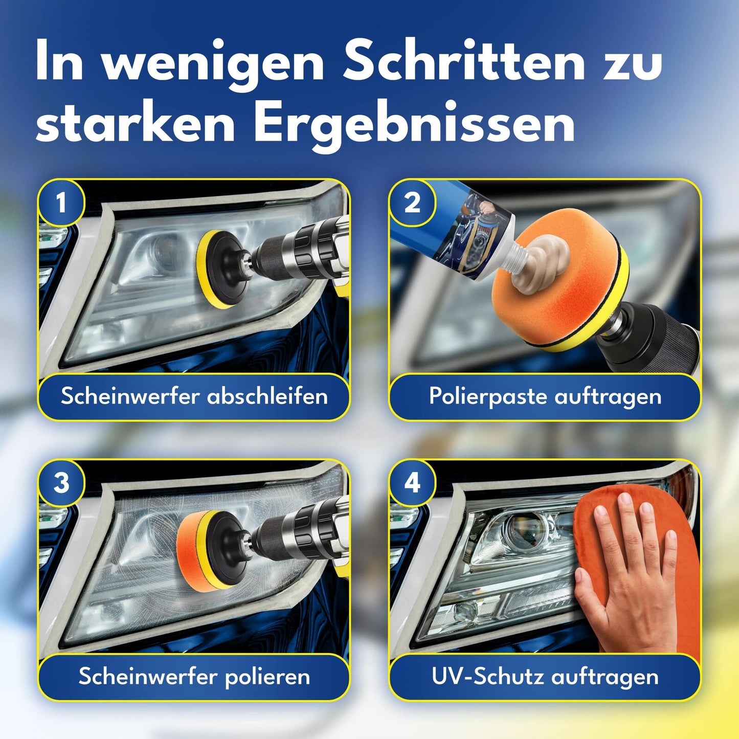 ATG Scheinwerfer Aufbereitung Set – Politur gegen matte Scheinwerfer