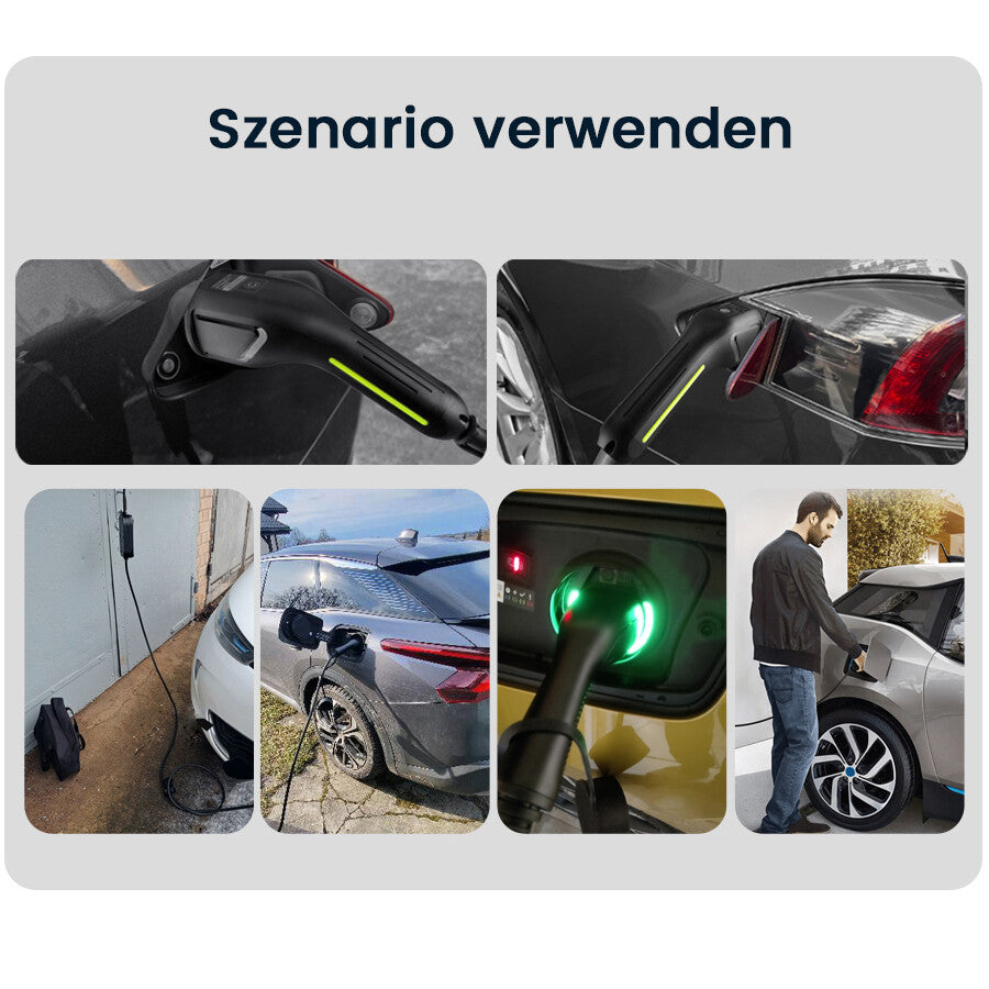 Type 2 32A charging cable for electric cars – 22kW, 3-phase, 5m, LCD display, EV/PHEV