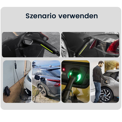 Type 2 32A charging cable for electric cars – 22kW, 3-phase, 5m, LCD display, EV/PHEV