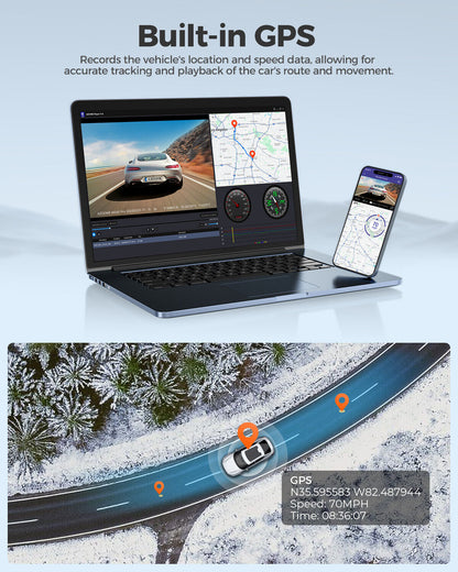 AZDOME M300S Dashcam 4K – Auto Kamera vorne & hinten mit App & WLAN