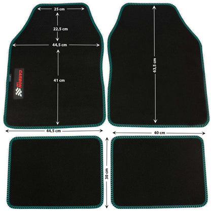 PETEX Autoteppich „Carbon“ – Universal Fußmatten Set, 4-teilig, in 9 Farben