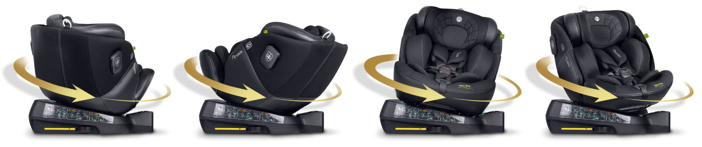 NUKIDO 360° rotating car seat with ISOFIX &amp; footrest – Group 0–II