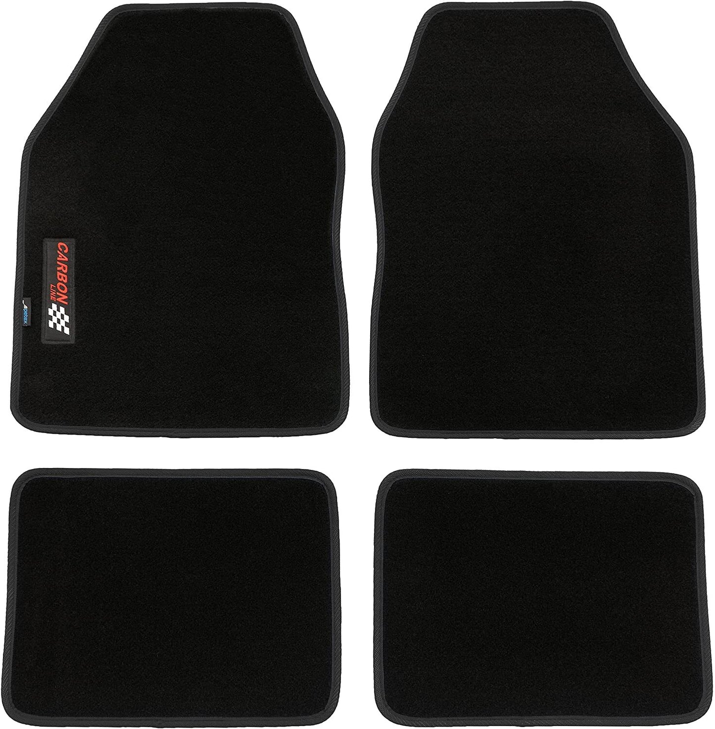 PETEX Autoteppich „Carbon“ – Universal Fußmatten Set, 4-teilig, in 9 Farben