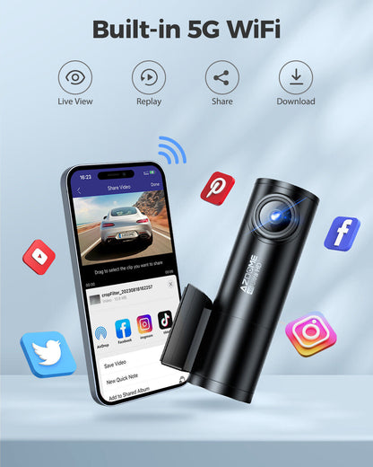 AZDOME M300S Dashcam 4K – Auto Kamera vorne & hinten mit App & WLAN
