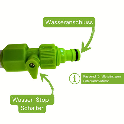 Teleskop Waschbürste 1,60 m mit Wasseranschluss – Auto, Wohnmobil & Fenster