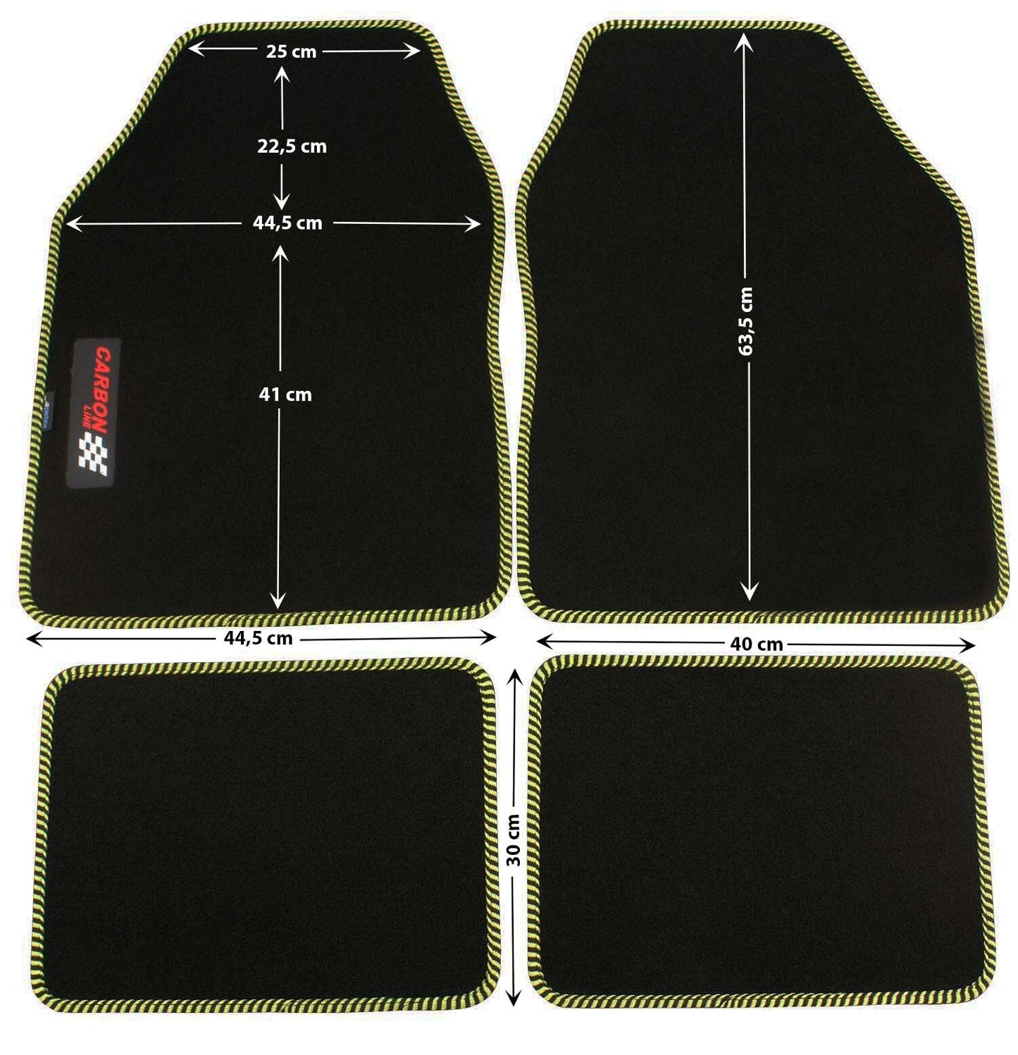 PETEX Autoteppich „Carbon“ – Universal Fußmatten Set, 4-teilig, in 9 Farben