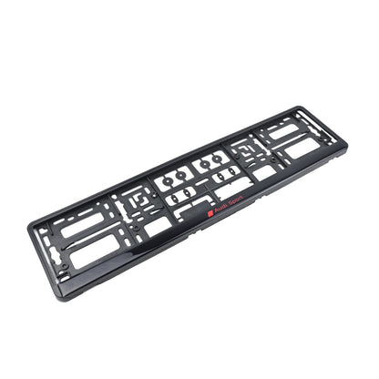 2x Audi Sport Kennzeichenhalter – Schwarz mit Doming