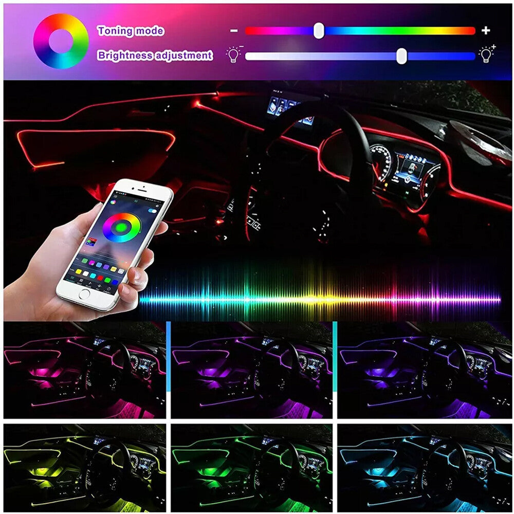 Auto LED Ambientebeleuchtung 6M – RGB Lichtleiste mit App & Sound-Modus