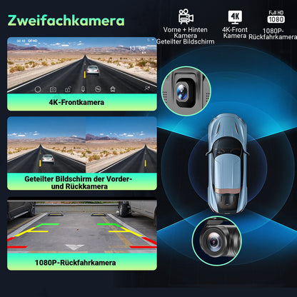 Dashcam 10,26" 4K Monitor – mit CarPlay, Rückfahrkamera & Touchscreen
