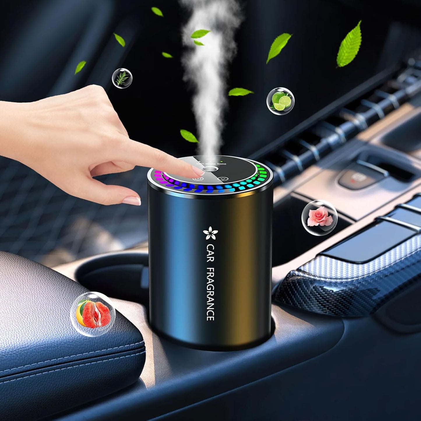 Auto Lufterfrischer mit Duftöl – Ultraschall Aroma Diffusor mit LED & USB