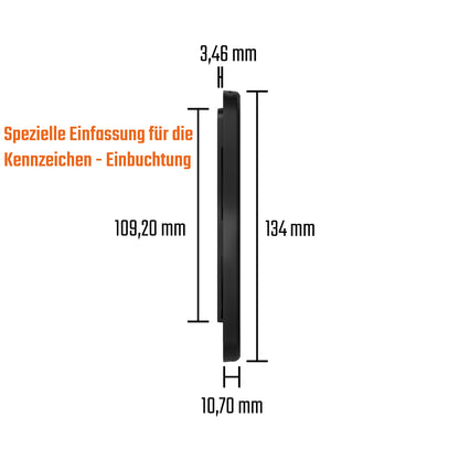 2x Kennzeichenhalter kurz 46cm Schwarz Hochglanz – Nummernschild Halterung 460mm