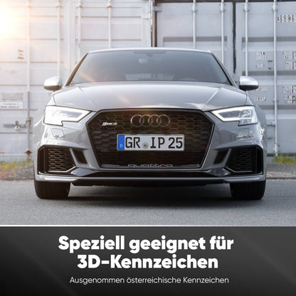 KLETTMAX® 3D Kennzeichenhalter – Speziell für 3D Kennzeichen, Rahmenlos, Ohne Bohren