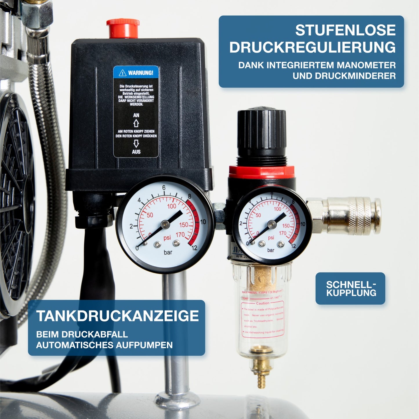 HYUNDAI Silent Kompressor SAC55753 – 50L, 59dB, kompakt & leistungsstark