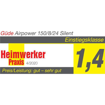 Güde Druckluft Flüsterkompressor Airpower 150/8/24 – 8bar, 24L, ölfrei, 0,75kW