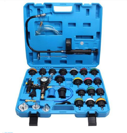 28-piece cooling system tester set – pressure tester with vacuum and leak detection function