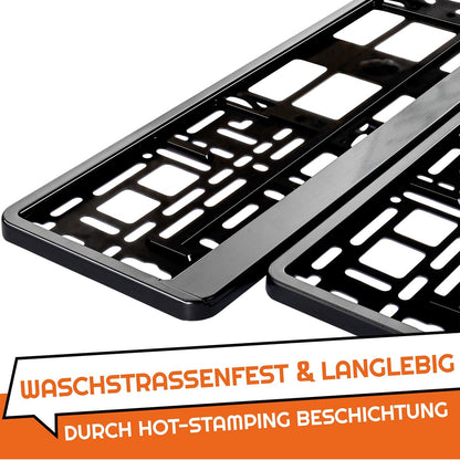 2x Kennzeichenhalter Chrom gebürstet – Alu Optik Verstärkte Nummernschild Halterung