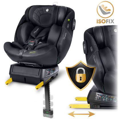 NUKIDO 360° rotating car seat with ISOFIX &amp; footrest – Group 0–II