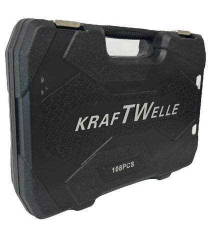 Kraftwelle 108-tlg. Ratschenkasten Set – Chrom-Vanadium Werkzeugkoffer