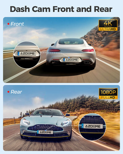AZDOME M300S Dashcam 4K – Auto Kamera vorne & hinten mit App & WLAN