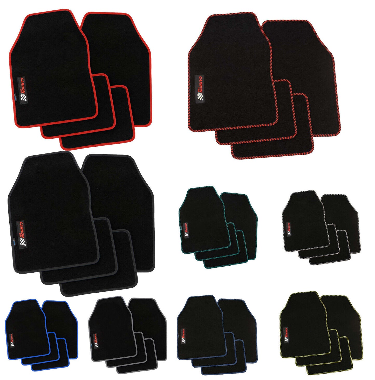 PETEX Autoteppich „Carbon“ – Universal Fußmatten Set, 4-teilig, in 9 Farben