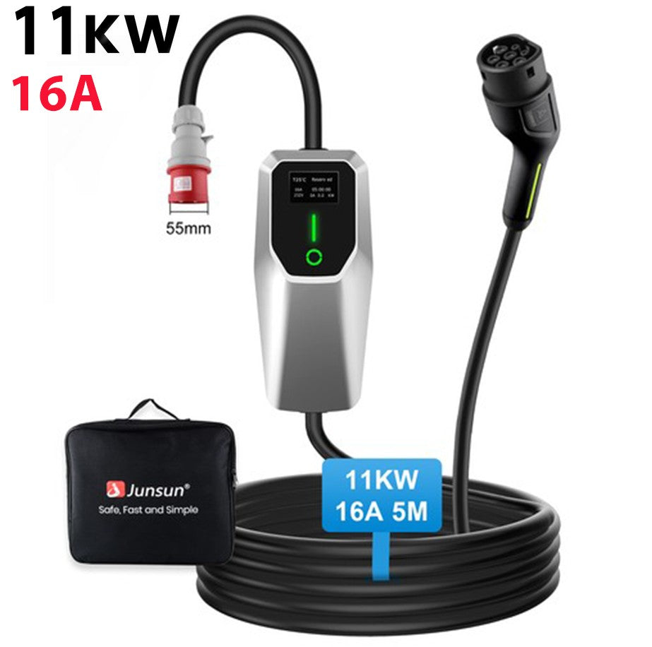 11/22kW 16/32A Type 2 Mobile Wallbox – EV charger &amp; charging cable, heavy current CEE
