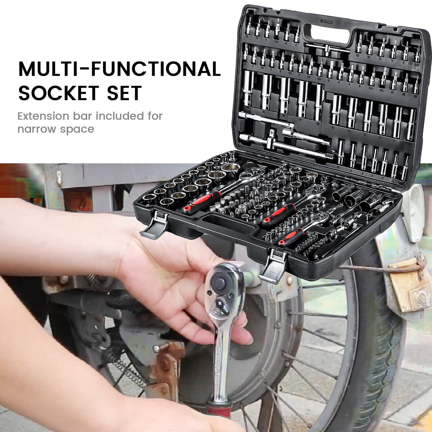 Steckschlüssel Satz 172-tlg – Knarrenkasten Set 1/4", 3/8", 1/2" mit Koffer