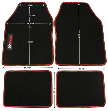 PETEX Autoteppich „Carbon“ – Universal Fußmatten Set, 4-teilig, in 9 Farben
