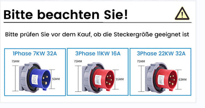 EV Charger Type 2 – 11kW Charging Cable 10A/16A, 3-Phase, Wallbox, 4m