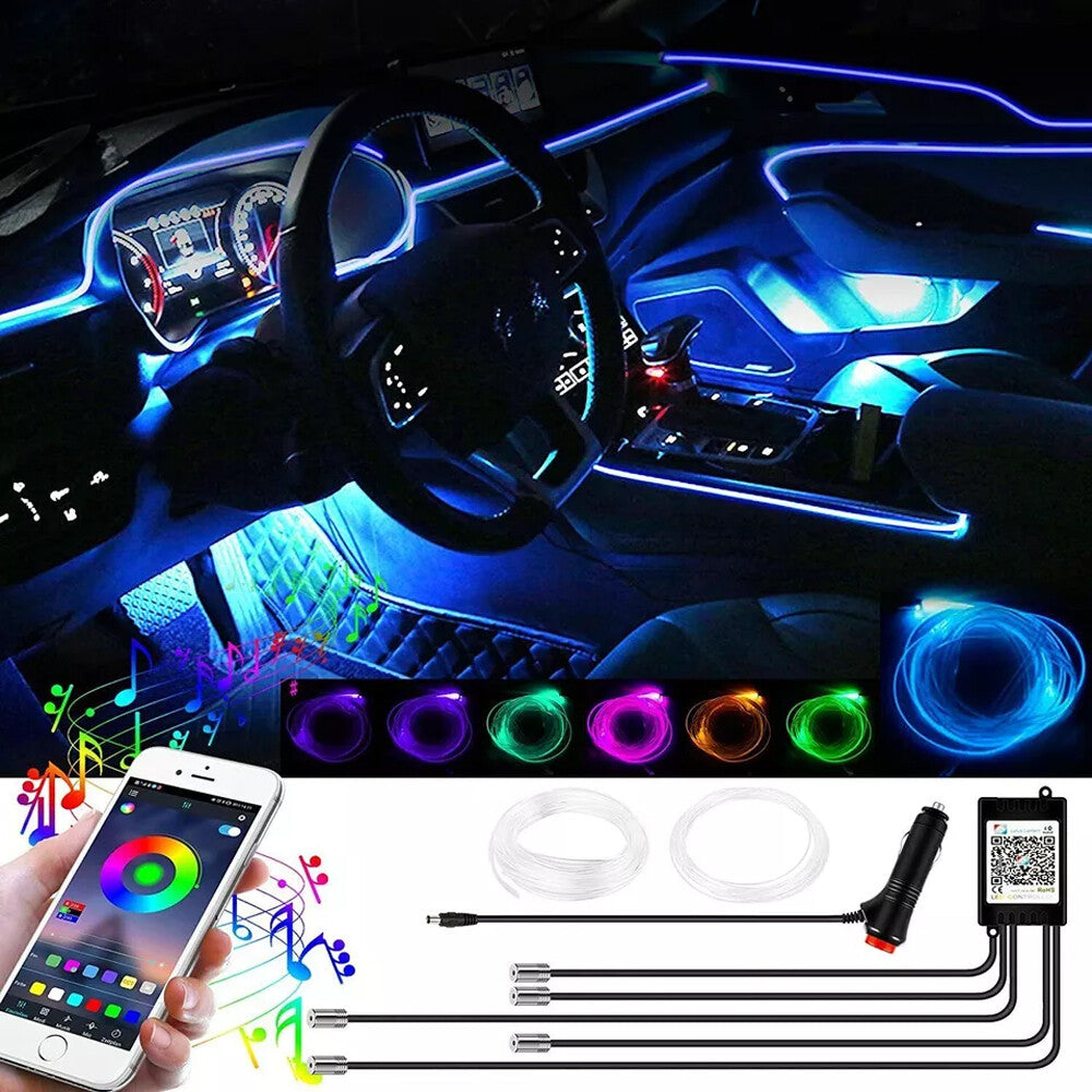 Auto LED Ambientebeleuchtung 6M – RGB Lichtleiste mit App & Sound-Modus