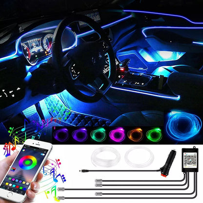 Auto LED Ambientebeleuchtung 6M – RGB Lichtleiste mit App & Sound-Modus