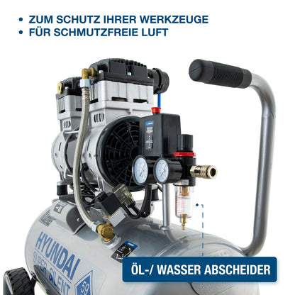 HYUNDAI Silent Kompressor SAC55753 – 50L, 59dB, kompakt & leistungsstark