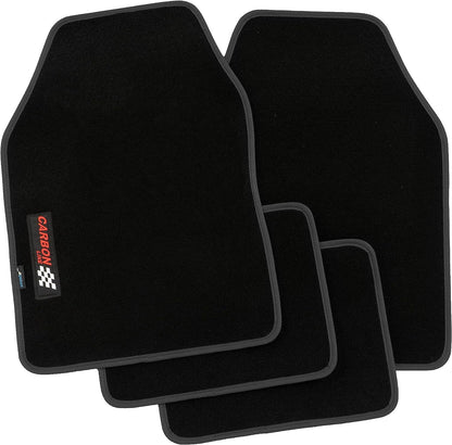 PETEX Autoteppich „Carbon“ – Universal Fußmatten Set, 4-teilig, in 9 Farben