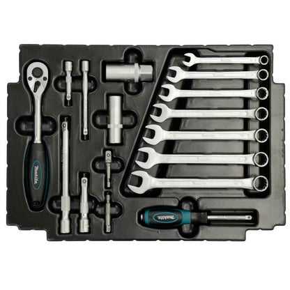 Makita Werkzeugset 120-teilig im MAKPAC – Robustes Steckschlüssel-Set mit Koffer