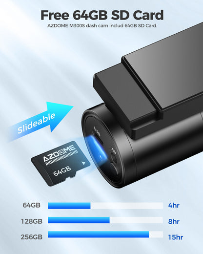AZDOME M300S Dashcam 4K – Auto Kamera vorne & hinten mit App & WLAN